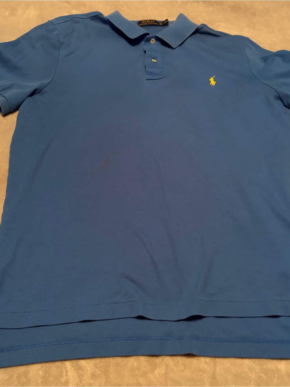 Ralph Lauren Blue Polo with Yellow Pony Logo